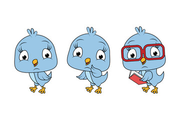 cute bird cartoon illustration graphic