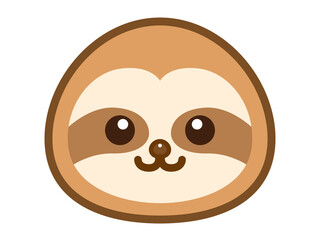 かわいいナマケモノの顔アイコン＿ベクター © kiko