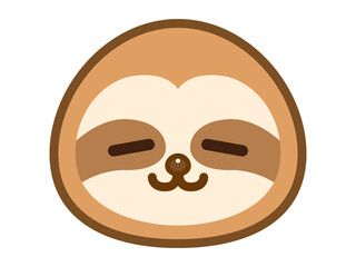 ナマケモノの顔アイコン＿ベクター