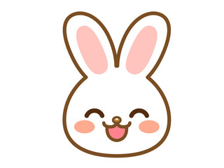 笑顔のウサギの顔アイコン＿ベクター