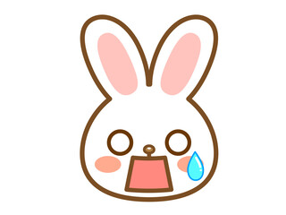 ビックリするウサギの顔アイコン＿ベクター