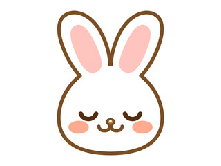 眠るウサギの顔アイコン＿ベクター
