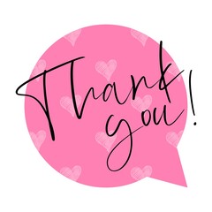 Thank You Card. Hand Written Lettering for Title, Heading, Photo Overlay, Wedding Invitation, Thank You Message.
