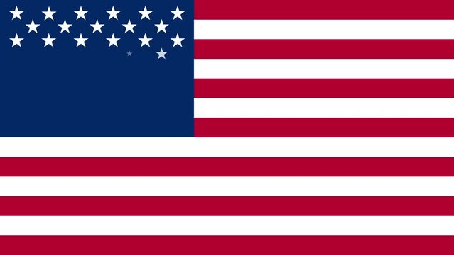 Animated United States Flag Designed in Flat Style. 4K Video