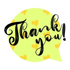 Thank You Card. Hand Written Lettering for Title, Heading, Photo Overlay, Wedding Invitation, Thank You Message.
