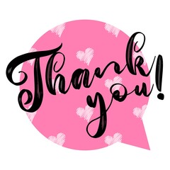 Thank You Card. Hand Written Lettering for Title, Heading, Photo Overlay, Wedding Invitation, Thank You Message.
