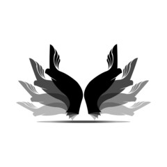 Hand silhouette logo design, vector illustration
