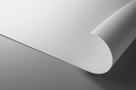 3D render white wrapping paper, mock up, template