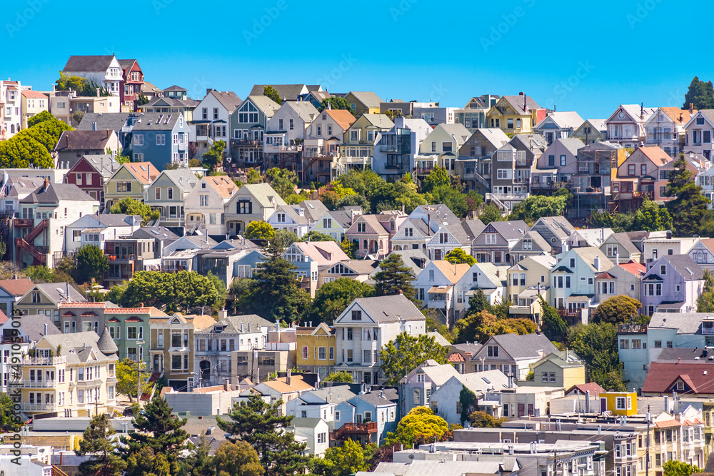 Wall mural urban villages in San Francisco