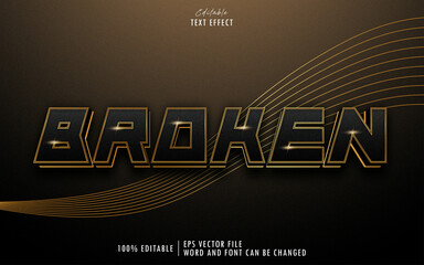 Obraz premium Black Broken 3D editable text effect premium free download