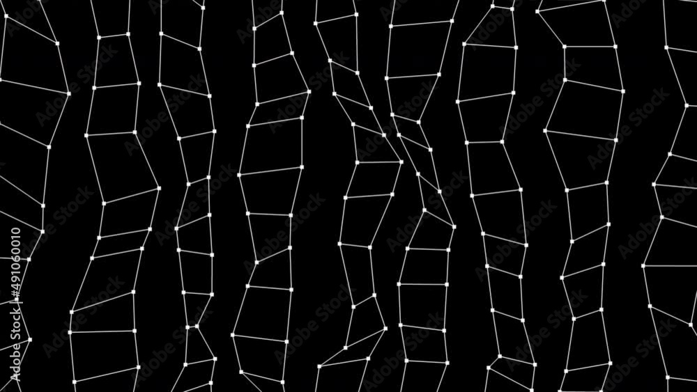 Poster abstract tech background of animated colorful lines and dots. seamless wavy geometric background. an