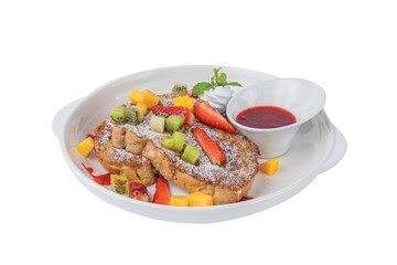 French Toast with .Strawberry Sauce