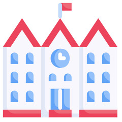 COLLEGE flat icon,linear,outline,graphic,illustration