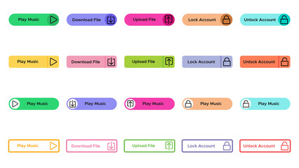 The Vector Collection of Web Buttons for Some Needs. Suitable for UI Design, app design, etc.
