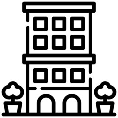 BUILDINGS line icon,linear,outline,graphic,illustration