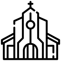 CHURCH line icon,linear,outline,graphic,illustration