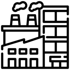 FACTORIES line icon,linear,outline,graphic,illustration