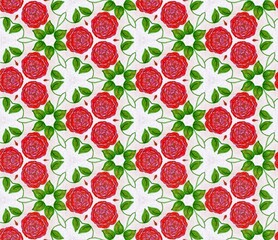 Rose and Leaf Pattern Tile