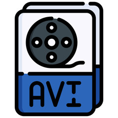 AVI filled outline icon,linear,outline,graphic,illustration