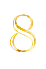 International Women's Day. Numeral 8 on a white background