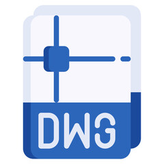 DWG flat icon,linear,outline,graphic,illustration
