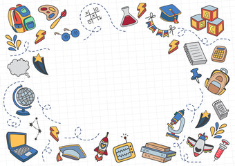 back to school illustration Vector for banner