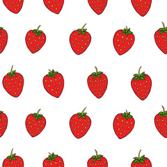 Seamless vector pattern of strawberry. Decoration print for wrapping, wallpaper, fabric, textile.