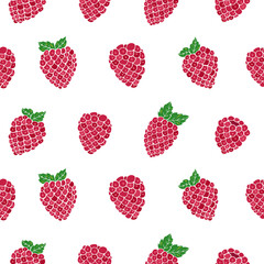 Seamless vector pattern of raspberries. Decoration print for wrapping, wallpaper, fabric, textile.