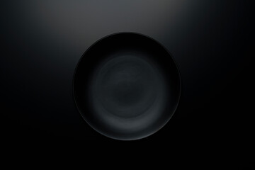 Empty black matte plate