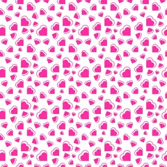 Heart shape vector seamless pattern doodle black and white abstract background illustration for digital and print materials.