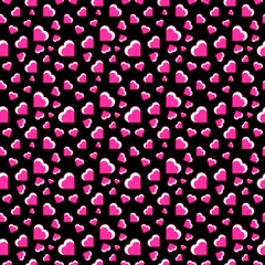 Heart shape vector seamless pattern doodle black and white abstract background illustration for digital and print materials.