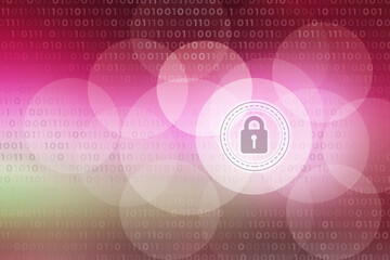 2d illustration Safety concept: Closed Padlock on digital background

