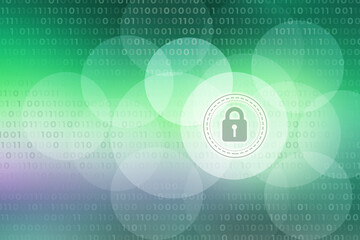 2d illustration Safety concept: Closed Padlock on digital background

