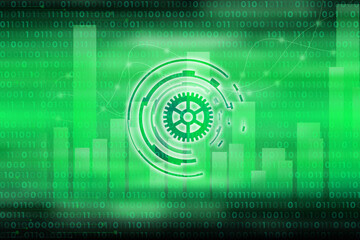 2d illustration Digital Abstract technology background

