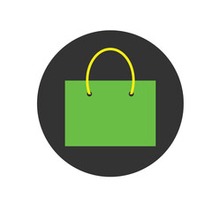 Flat Design Shopping Bag Icon Fashion Shopping