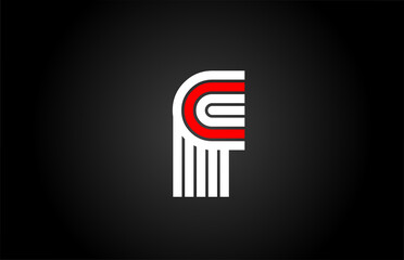 line F alphabet letter logo icon. Creative design template for company and business in white and black