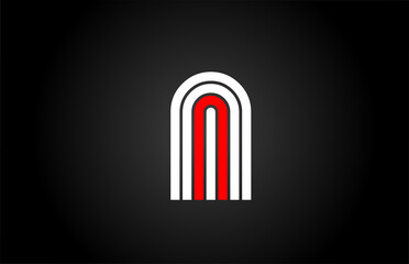 line N alphabet letter logo icon. Creative design template for company and business in white and black