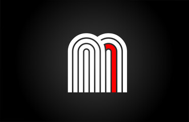 line M alphabet letter logo icon. Creative design template for company and business in white and black
