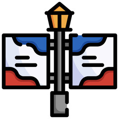 STREETLIGHT filled outline icon,linear,outline,graphic,illustration