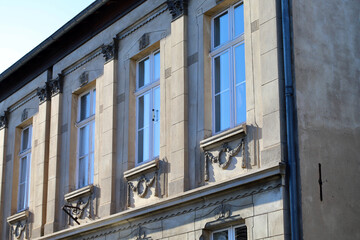 facade of an building with windows