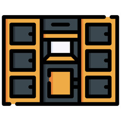 LOCKERS filled outline icon,linear,outline,graphic,illustration