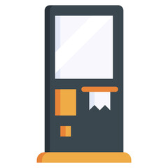 KIOSK flat icon,linear,outline,graphic,illustration