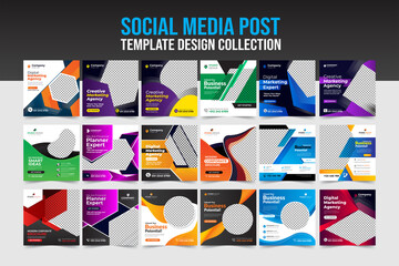 Creative and modern social media post template square flyer design bundle collection