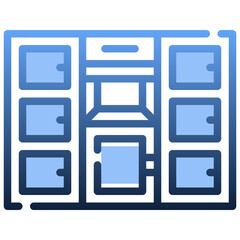 LOCKERS Gradient icon,linear,outline,graphic,illustration