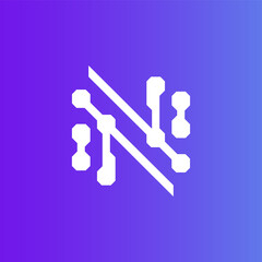 Modern professional logo with the letter N. Icon with the letter N