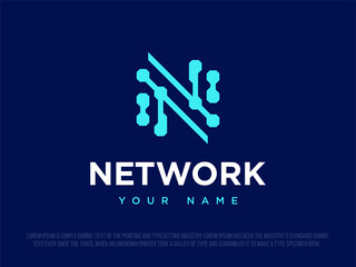 Modern professional logo with the letter N. Icon with the letter N