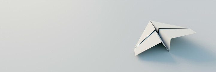 Isolated paper plane, leader among all; leadership and role model concepts, original 3d rendering background