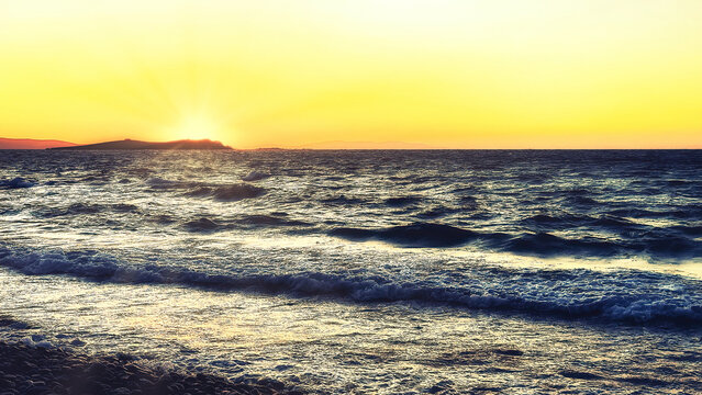 Sunset in Mykonos, Greece
