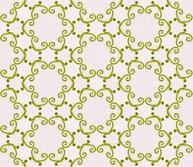 Spiral Green Plant Stem Pattern Tile