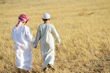 Arabic people enjoying in nature , high quality photo